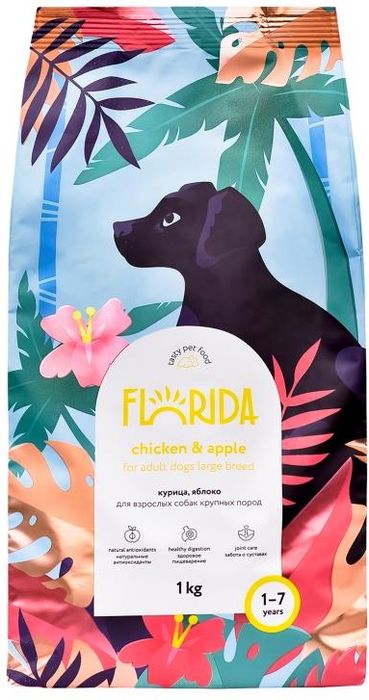 Florida сухой корм для собак крупных пород, с курицей и яблоком