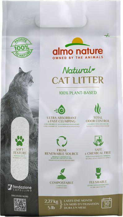 Almo Nature Cat Litter комкующийся наполнитель для кошачьего туалета, натуральный, биоразлагаемый