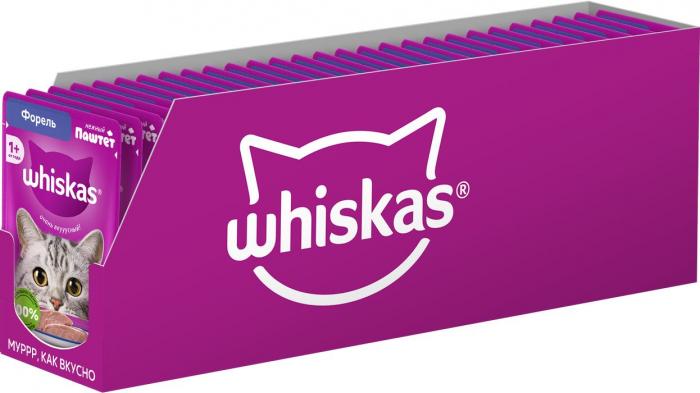 Whiskas влажный корм для взрослых кошек, паштет с форелью