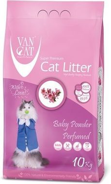 Van Cat Baby Powder комкующийся наполнитель для кошачьих туалетов, без пыли, с ароматом детской