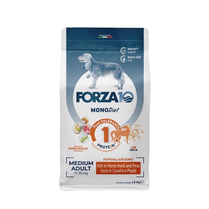 Forza 10 Forza10 корм для взрослых собак средних пород с микрокапсулами, конина, горох и рис