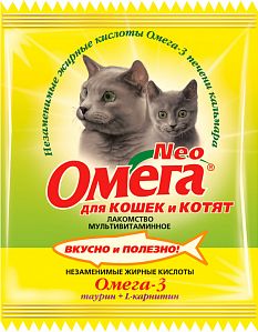 Омега Neo витамины для котят и кошек, таурин + L-карнитин