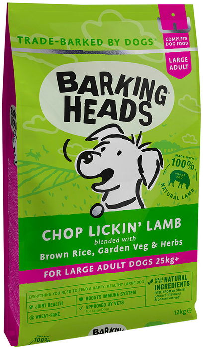 Barking Heads сухой корм для взрослых собак крупных пород с ягненком и рисом мечты о ягненке