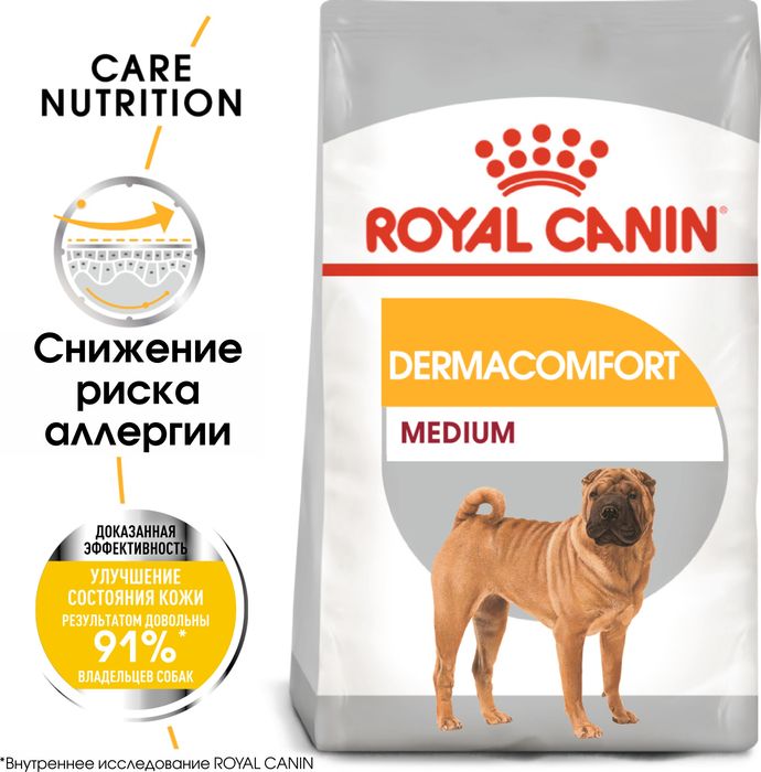 Royal Canin Medium Dermacomfort сухой корм для собак средних пород склонных к раздражениям и зуду
