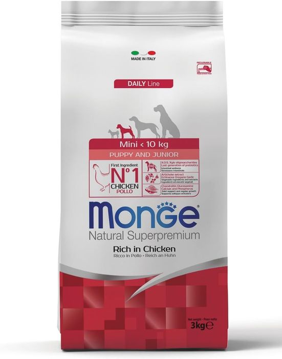 Monge сухой корм для щенков малых пород, курица