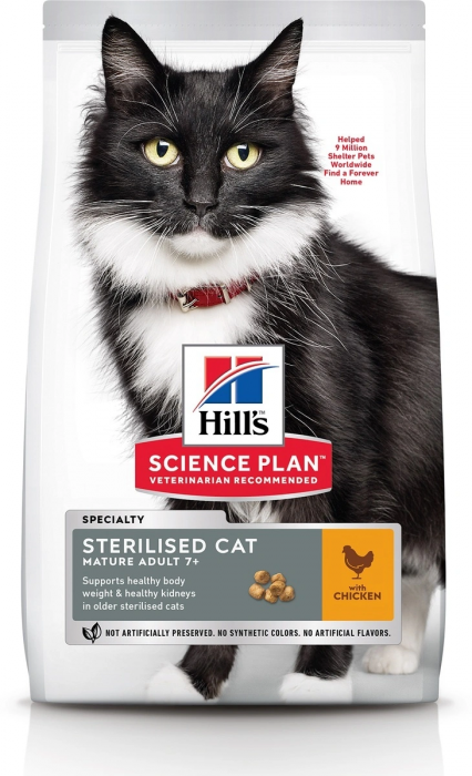 Hills Science Plan сухой корм для стерилизованных кошек старше 7 лет с курицей