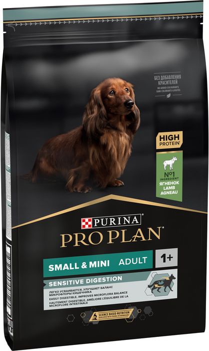 Сухой корм Pro Plan® Sensitive Digestion для взрослых собак мелких и карликовых пород с чувствительным пищеварением, с высоким содержанием ягненка
