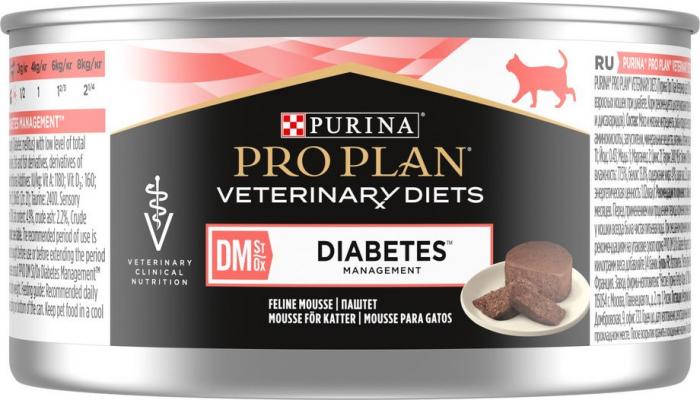 Влажный корм для кошек диетический Pro Plan® Veterinary Diets DM ST/OX Diabetes Management при сахарном диабете, паштет, Банка