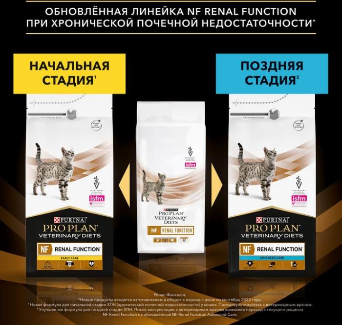 Сухой корм для кошек диетический Pro Plan® Veterinary Diets NF Renal Function Advanced care (Поздняя стадия) при поздней стадии хронической почечной недостаточности, Пакет