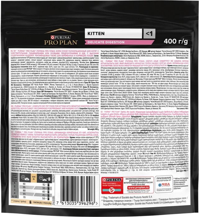 Сухой корм Pro Plan® Kitten Delicate Digestion для котят с чувствительным пищеварением, с высоким содержанием индейки