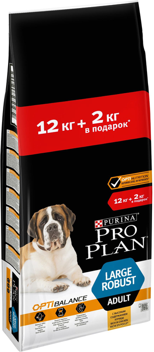 Pro Plan сухой корм для взрослых собак крупных пород с мощным телосложением, с курицей