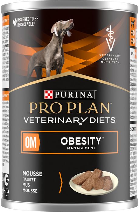 Влажный корм для собак диетический Pro Plan® Veterinary Diets OM Obesity Management для снижения избыточной массы тела, паштет, Банка