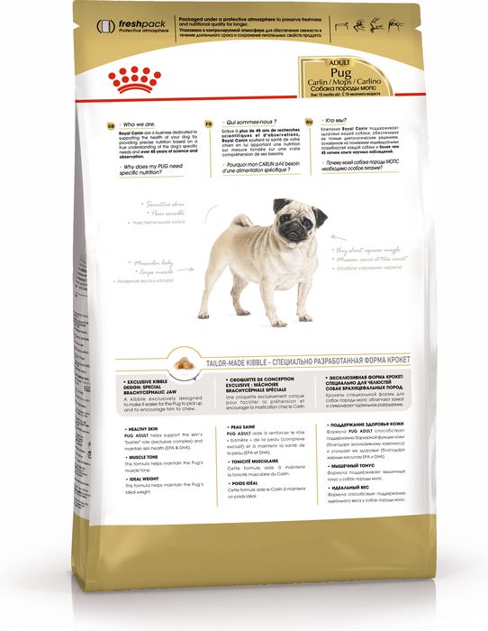 Royal Canin Pug сухой корм для собак породы мопс старше 10 месяцев