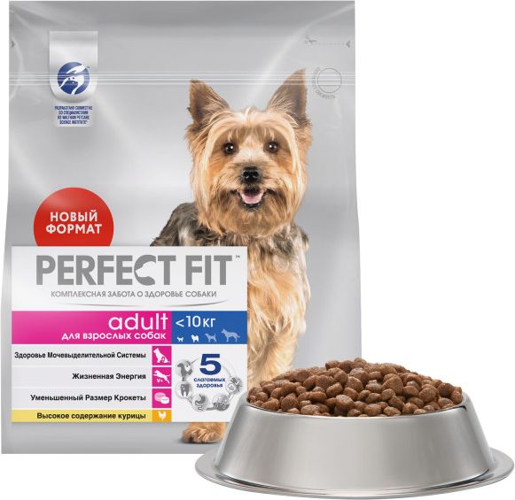 Perfect Fit корм для взрослых собак малых и миниатюрных пород, курица