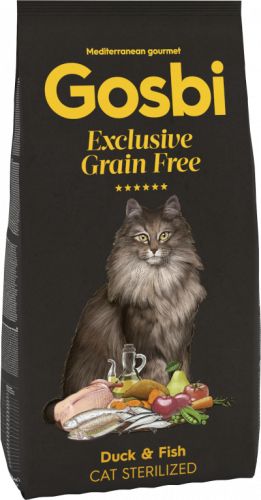 Gosbi Grain Free корм для кошек кастрированных с уткой и рыбой