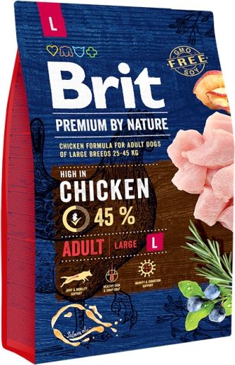 Brit Premium корм для взрослых собак крупных пород, курица