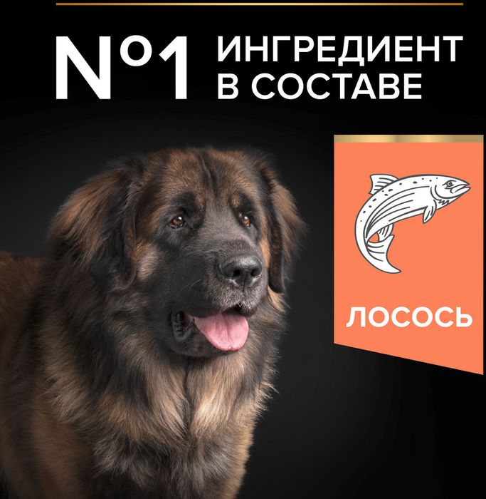 Сухой корм Pro Plan® Sensitive Skin для взрослых собак крупных пород с мощным телосложением с чувствительной кожей, с высоким содержанием лосося