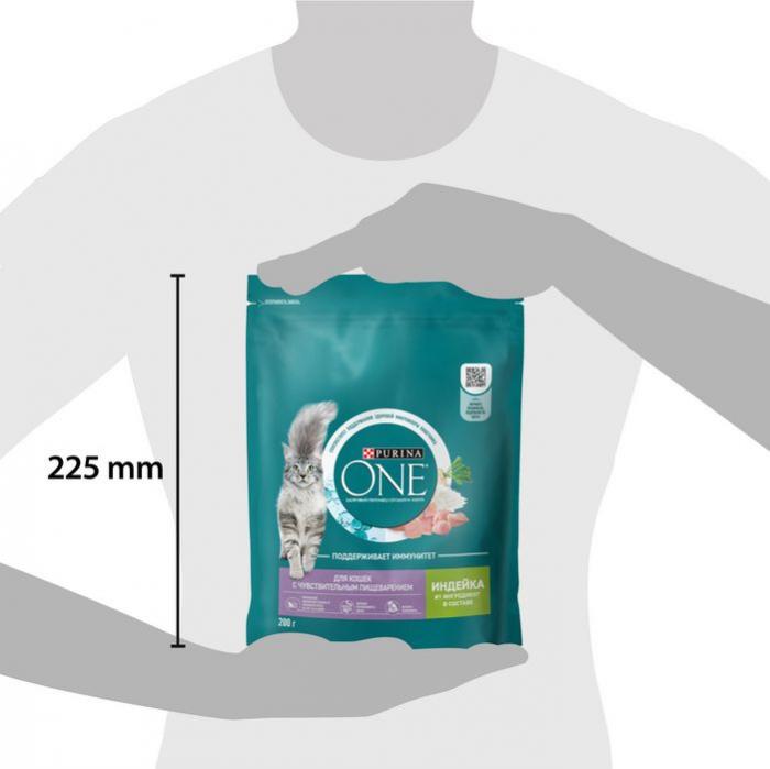 Сухой корм Purina ONE® полнорационный для взрослых кошек с чувствительным пищеварением и разборчивым вкусом в еде, с высоким содержанием индейки