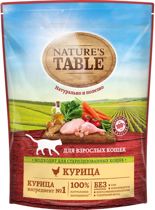 Nature`s Table Nature\'s Table сухой корм для взрослых кошек с курицей