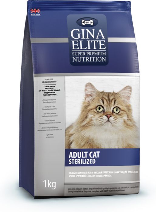 Gina Elite корм для стерилизованных кошек, курица