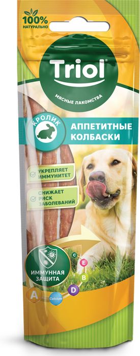 Triol лакомство для собак, аппетитные колбаски из кролика