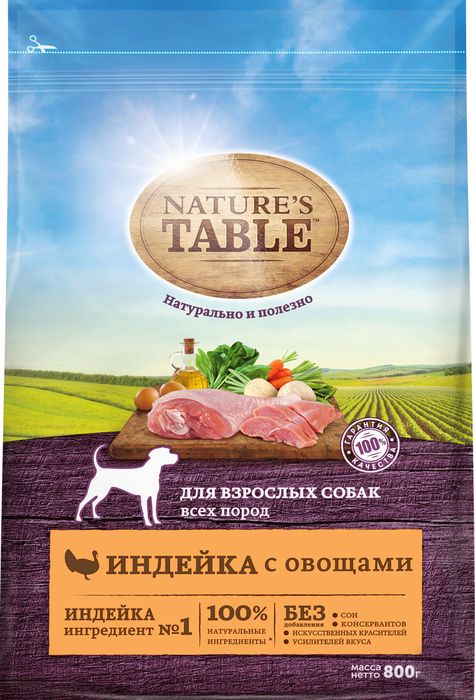 Nature`s Table Nature\'s Table сухой корм для собак с индейкой и овощами