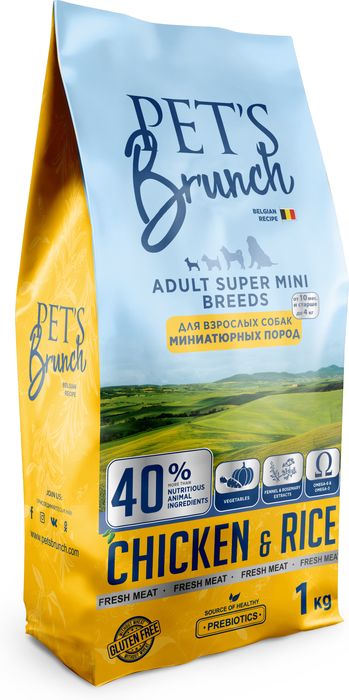 Pet\'s Brunch сухой корм для собак миниатюрных пород, с курицей