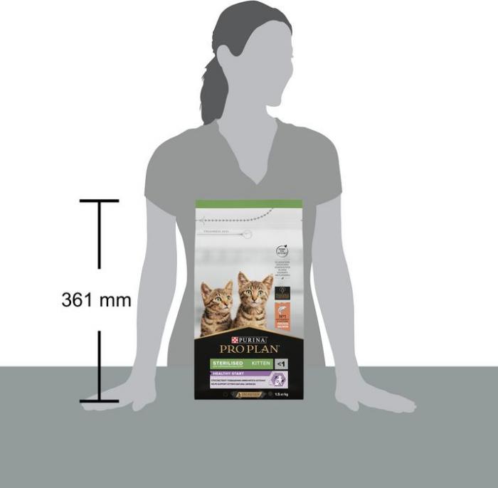 Сухой корм Pro Plan® Sterilised Kitten Healthy Start для стерилизованных котят от 3 до 12 месяцев, с высоким содержанием лосося, Пакет