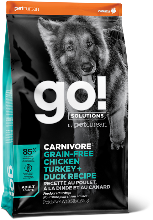 GO! сухой корм для взрослых собак всех пород, беззерновой, 4 вида мяса: индейка, курица, лосось и утка