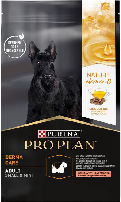 Pro Plan Nature Elements корм для взрослых собак мелких и карликовых пород, лосось