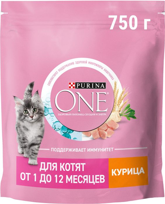 Сухой корм Purina ONE® полнорационный для котят, с высоким содержанием курицы