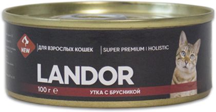 Landor влажный корм для кошек, утка с брусникой