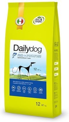 Dailydog корм для взрослых собак малых и миниатюрных пород, рыба и картофель