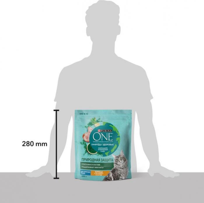 Сухой корм Purina ONE® Природа Здоровья® для взрослых кошек со спирулиной, с высоким содержанием курицы