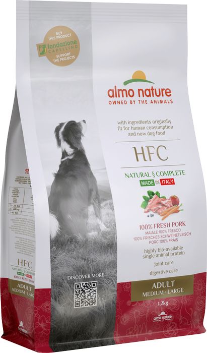 Almo Nature HFC корм для собак средних и крупных пород, со свежей свининой