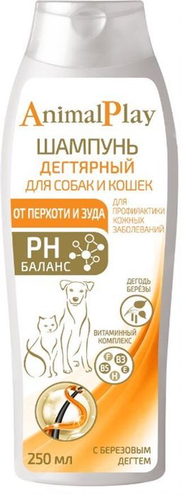 Animal Play шампунь для собак и кошек, дегтярный, универсальный