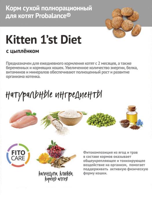 ProBalance сухой корм для котят всех пород, диетический, цыпленок
