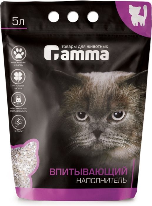 Гамма Gamma впитывающий наполнитель для кошачьего туалета