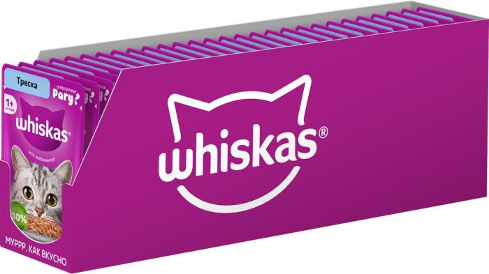 Whiskas влажный корм для взрослых кошек, рагу с треской