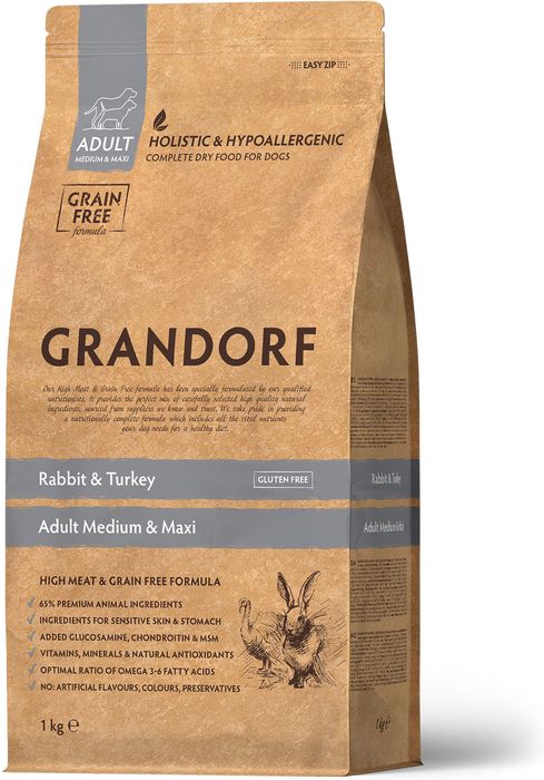 Grandorf корм для собак средних и крупных пород, кролик с индейкой