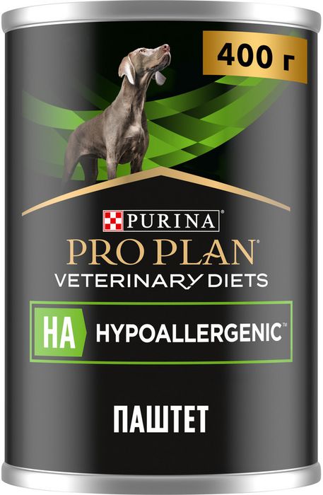Влажный корм для собак диетический Pro Plan® Veterinary Diets HA Hypoallergenic при пищевой непереносимости, паштет, Банка