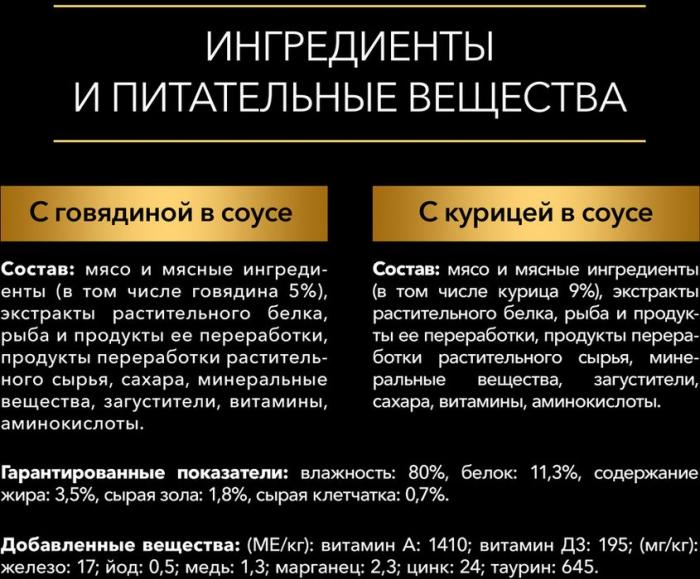 Влажный корм Pro Plan® набор для взрослых собак мелких и карликовых пород, с говядиной в соусе, с курицей в соусе