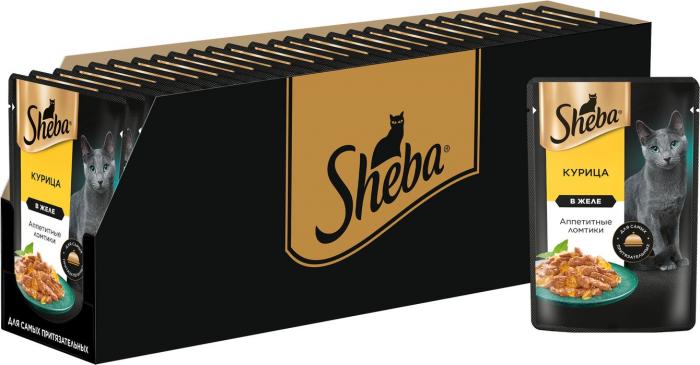 Sheba влажный корм для кошек, ломтики в желе с курицей
