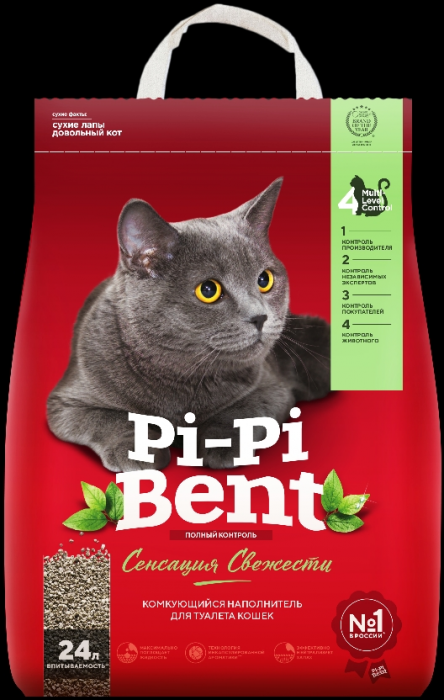 Pi-Pi-Bent Pi-Pi Bent Сенсация свежести наполнитель для туалета комкующийся