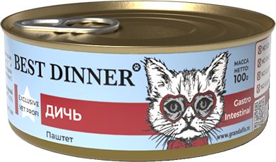 Best Dinner Exclusive Vet Profi Gastrointestinal влажный корм для кошек, дичь
