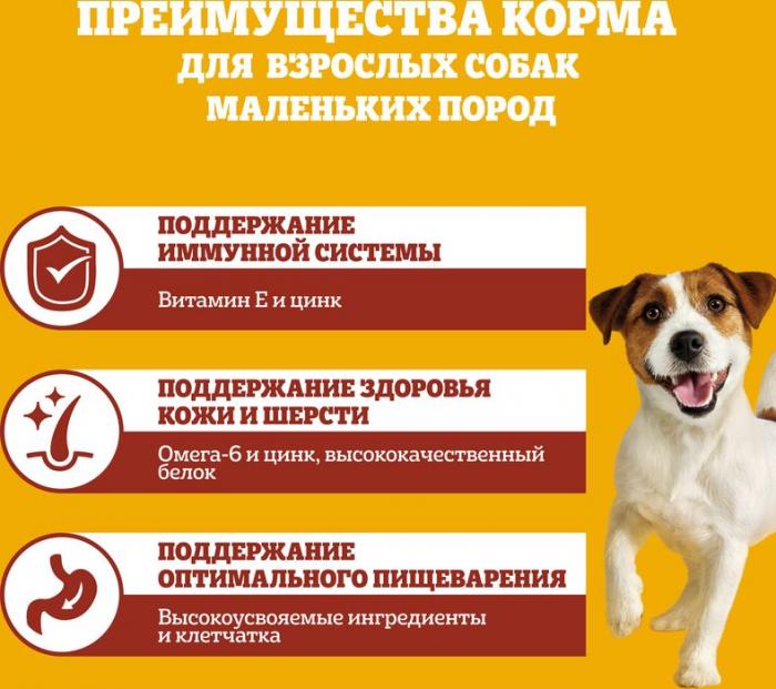Pedigree корм для взрослых собак малых пород, говядина