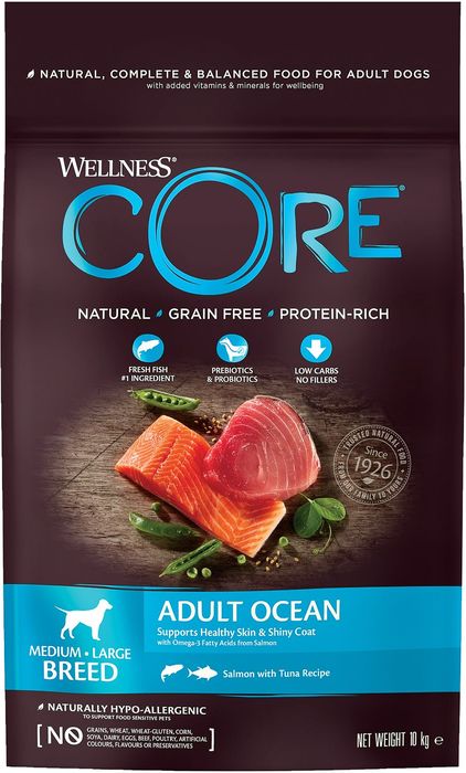 Wellness Core сухой корм для взрослых собак всех пород, беззерновой, лосось и тунец