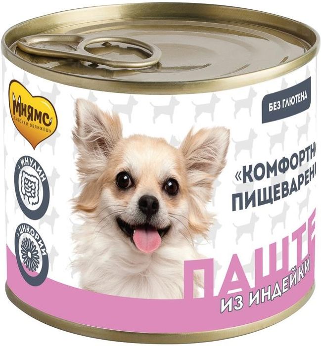 Мнямс Комфортное Пищеварение влажный корм для собак всех пород, индейка, паштет