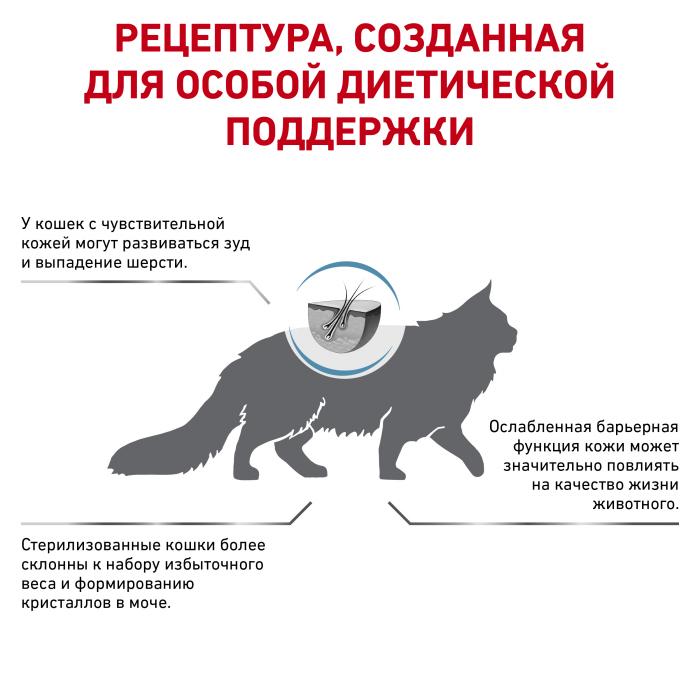 Royal Canin сухой корм для стерилизованных кошек, при проблемах с кожей