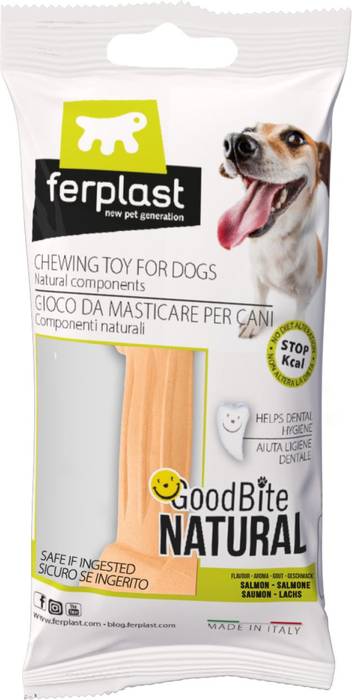 Ferplast игрушка-кость GoodBite S вкус лосося, в индивидуальной упаковке